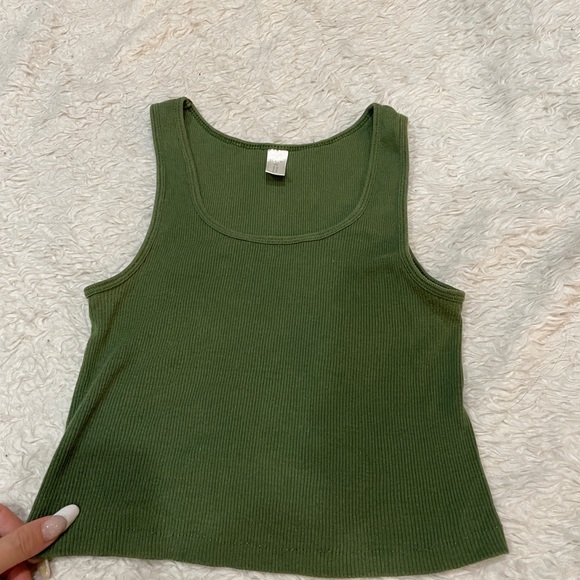 j crew green ribbed tank top